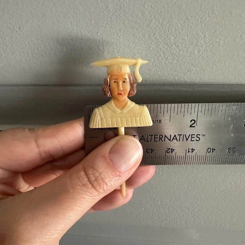 Graduation Girl Cupcake Toppers || Vintage || Set of 6